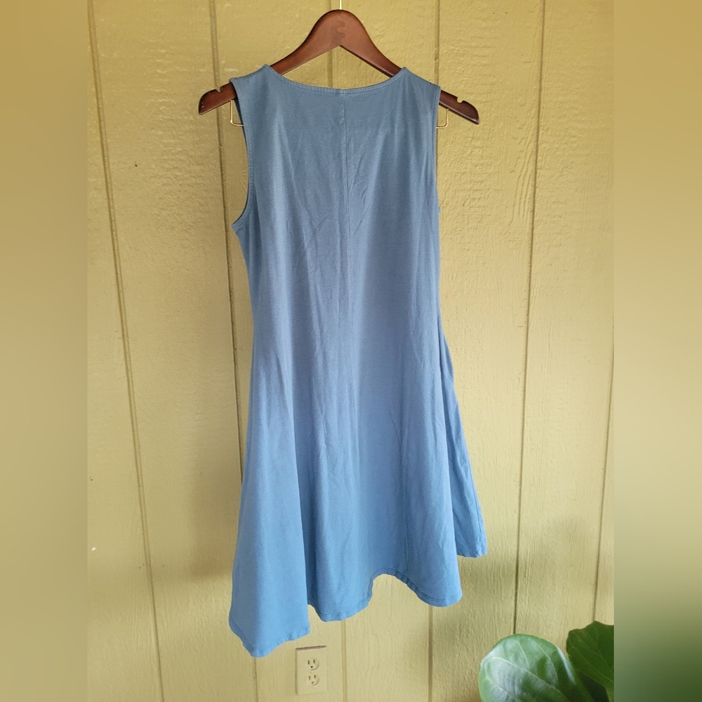 Zenana Blue Tunic Dress with Pockets - Picture 2 of 5